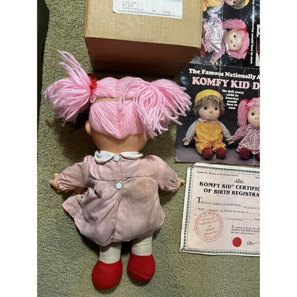 Komfy Kid Ice Cream Girl Doll Astra Trading 1986 Yarn Hair W Original Box + Coa - Picture 4 of 4